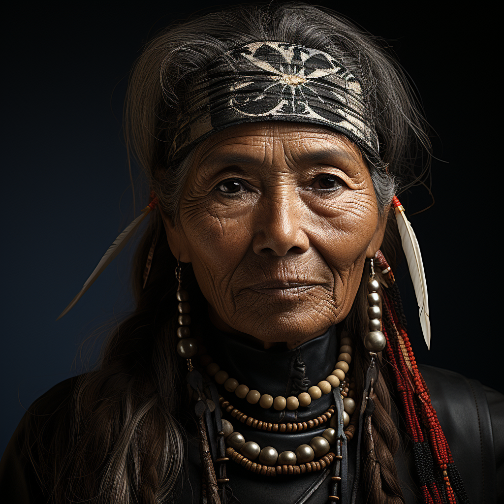 Beautiful Indian Cheyenne Woman Portrait