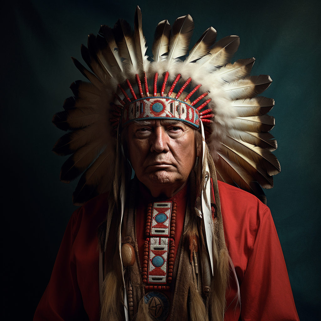 Indian Chief Trump Stock Photo