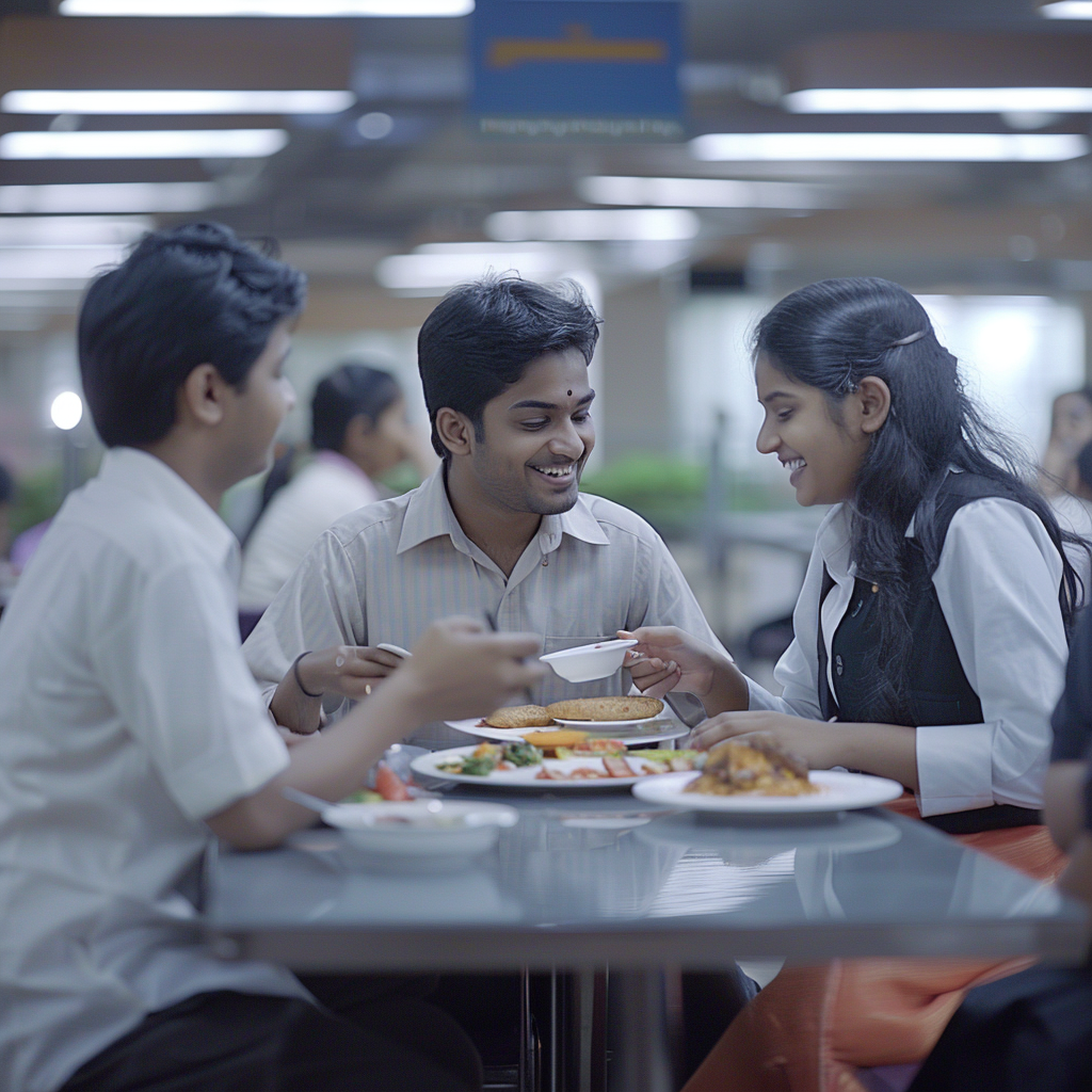 Indian employees office canteen