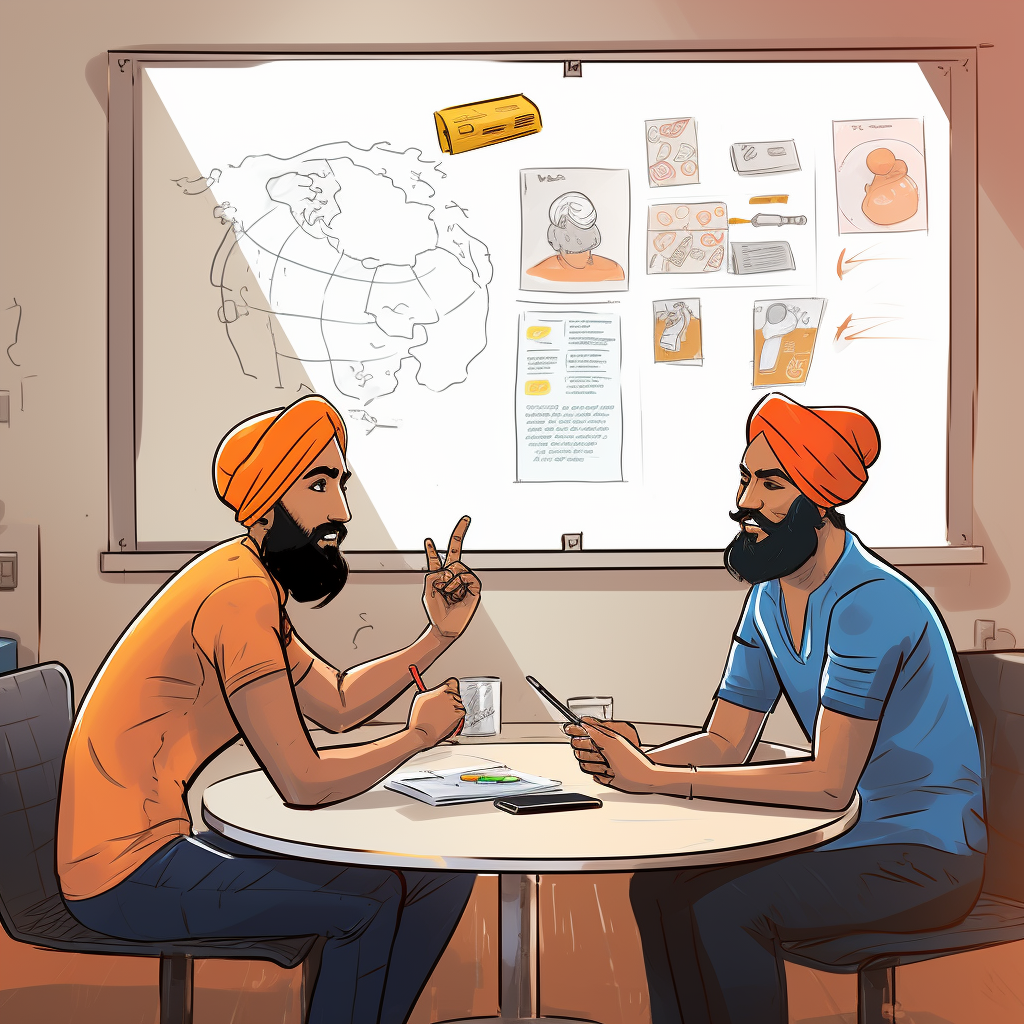 Two Indian entrepreneurs in a well-lit meeting room