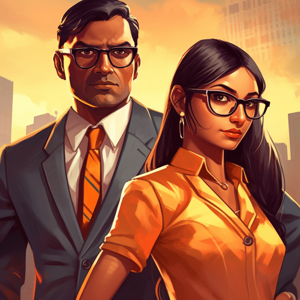 Indian gamer girl in GTA style artwork