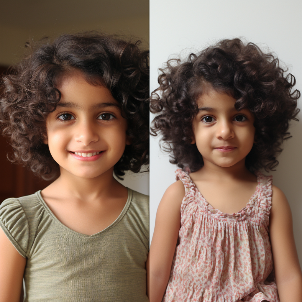 Indian girl's hair growth stages