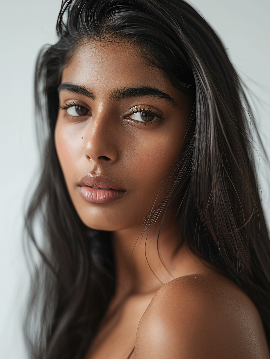 Indian girl with long hair