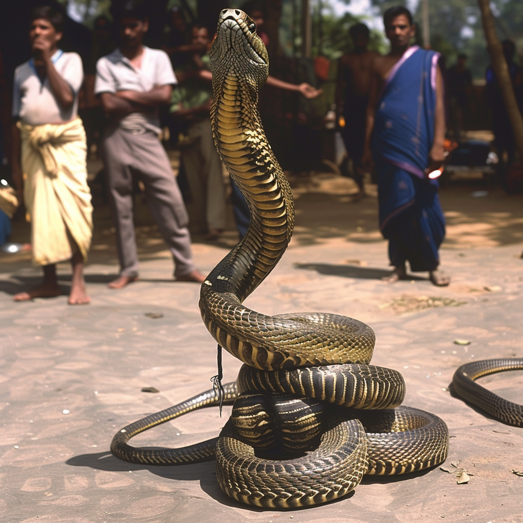 Indian King Cobra Dancing with Flute