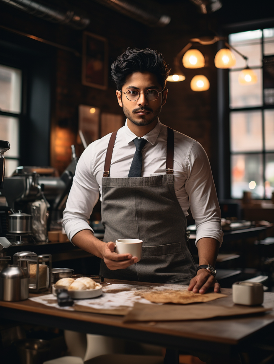 Young Indian Man Holding a Steaming Hot Bun