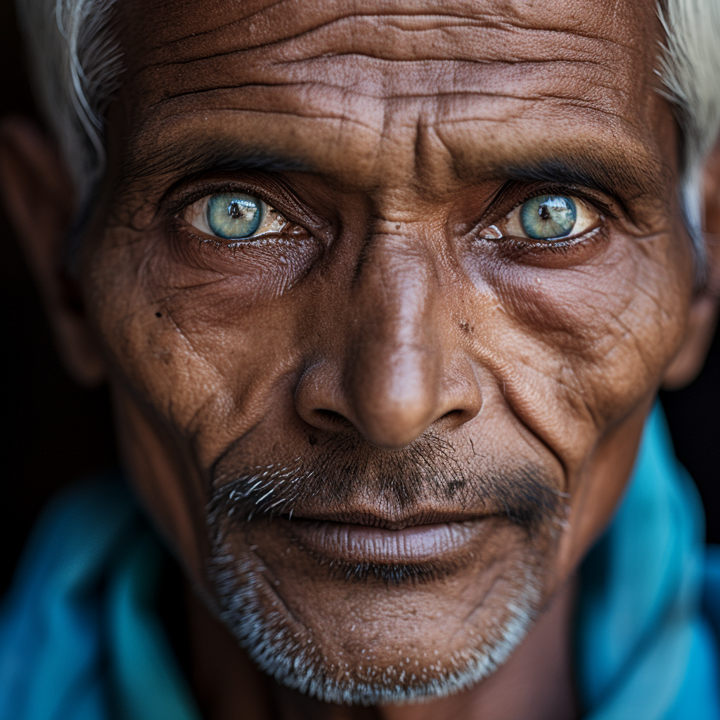 Indian man with eye condition