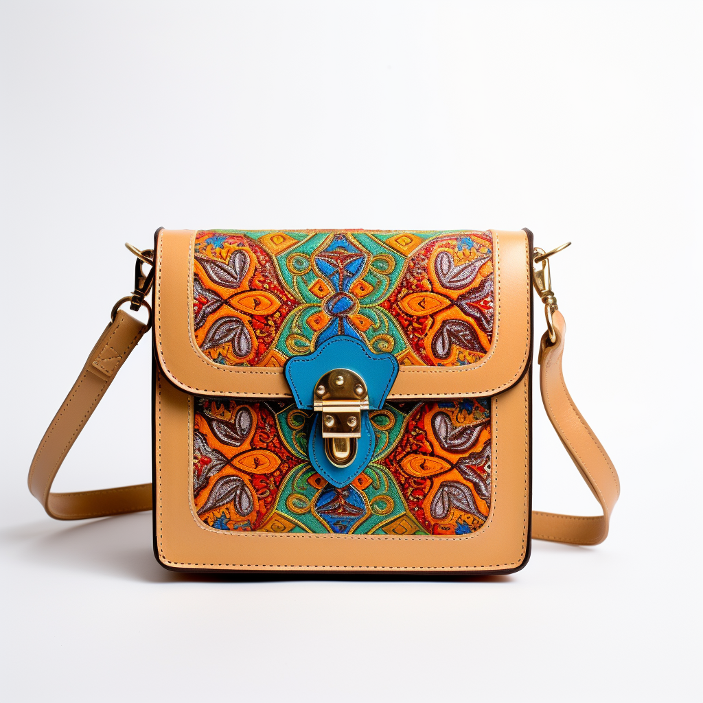 Indian Rangoli Leather Shoulder Bag