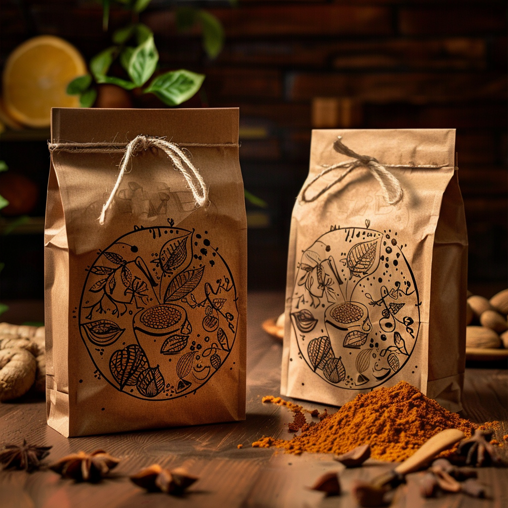 Indian Spices Kraft Paper Pouch