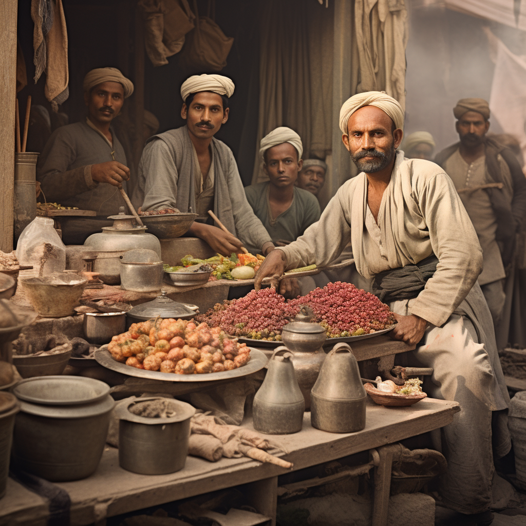 Traditional Indian street food stall