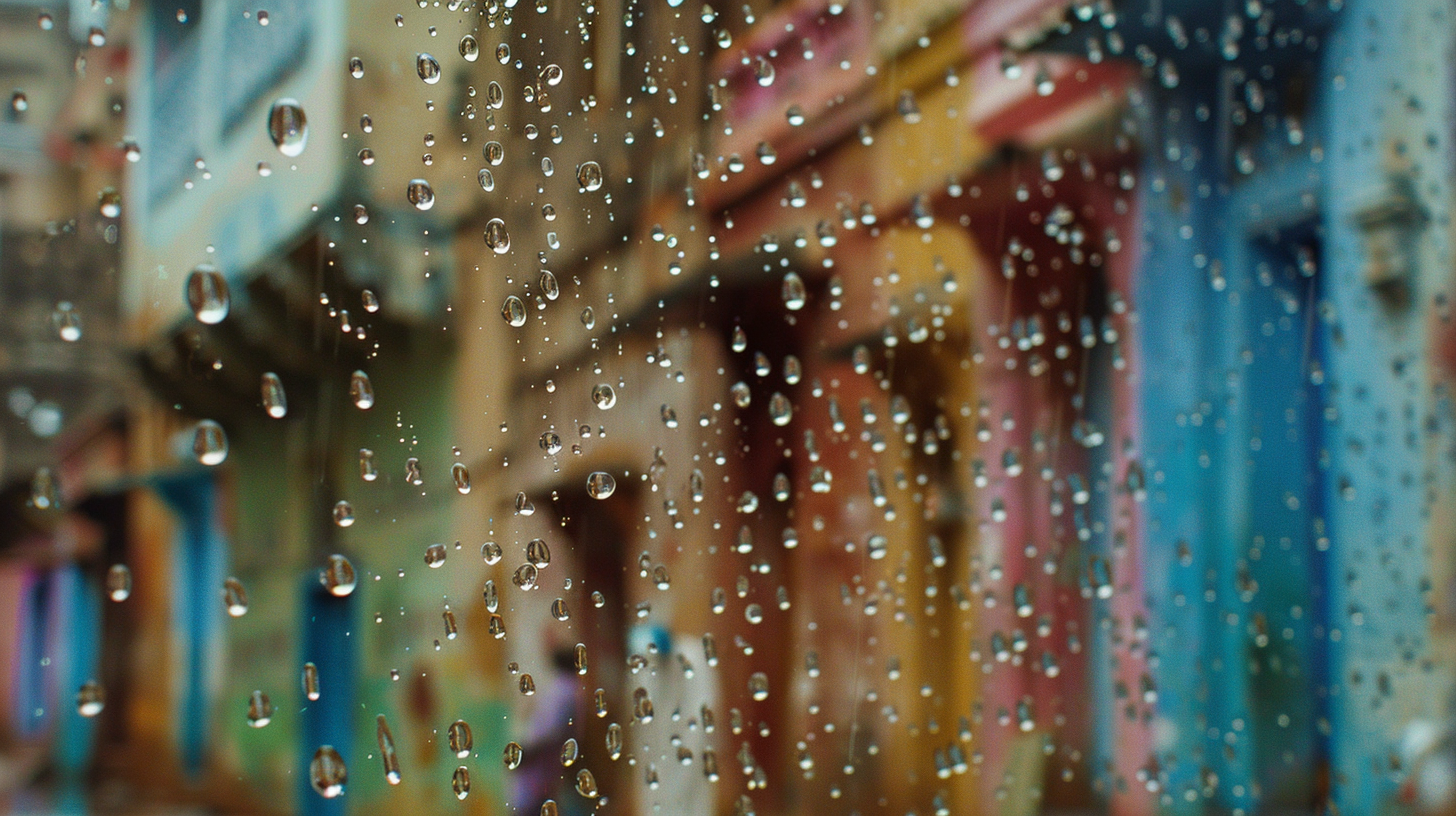 Close-up shot of Indian village window