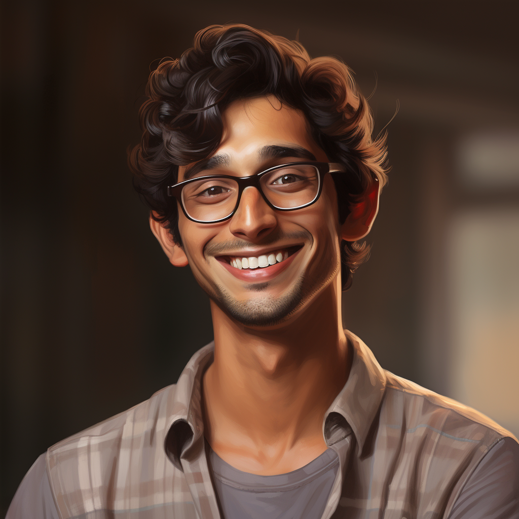 Indian male smiling nerd