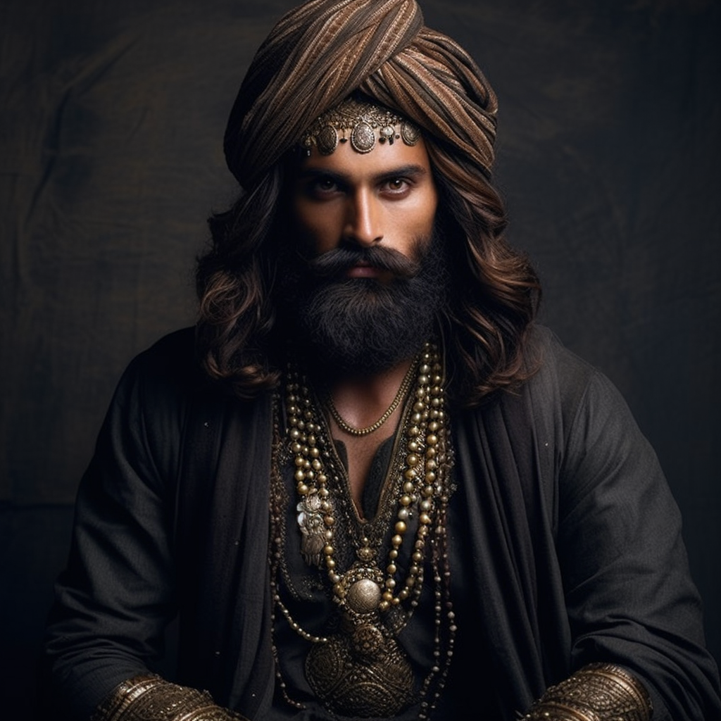 Indian man in traditional clothing with beard