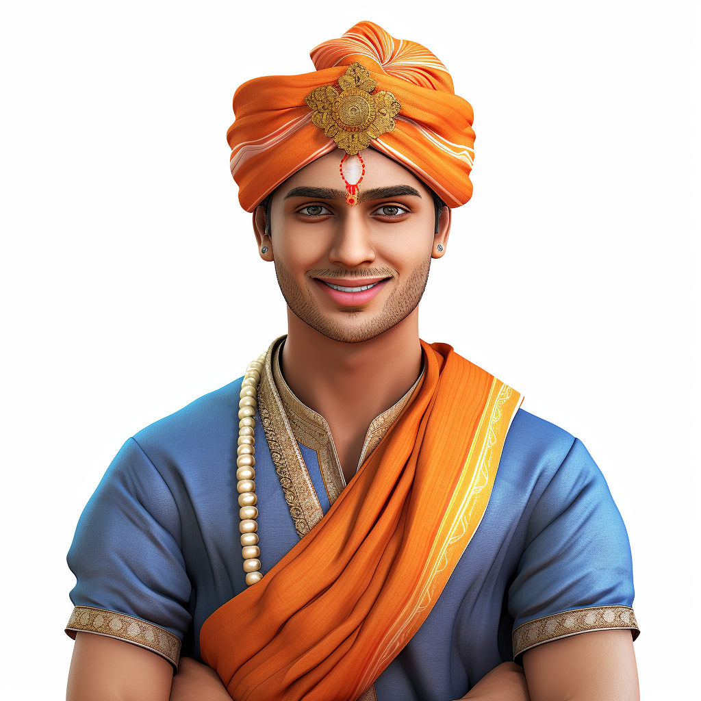 Smiling Indian man in traditional attire