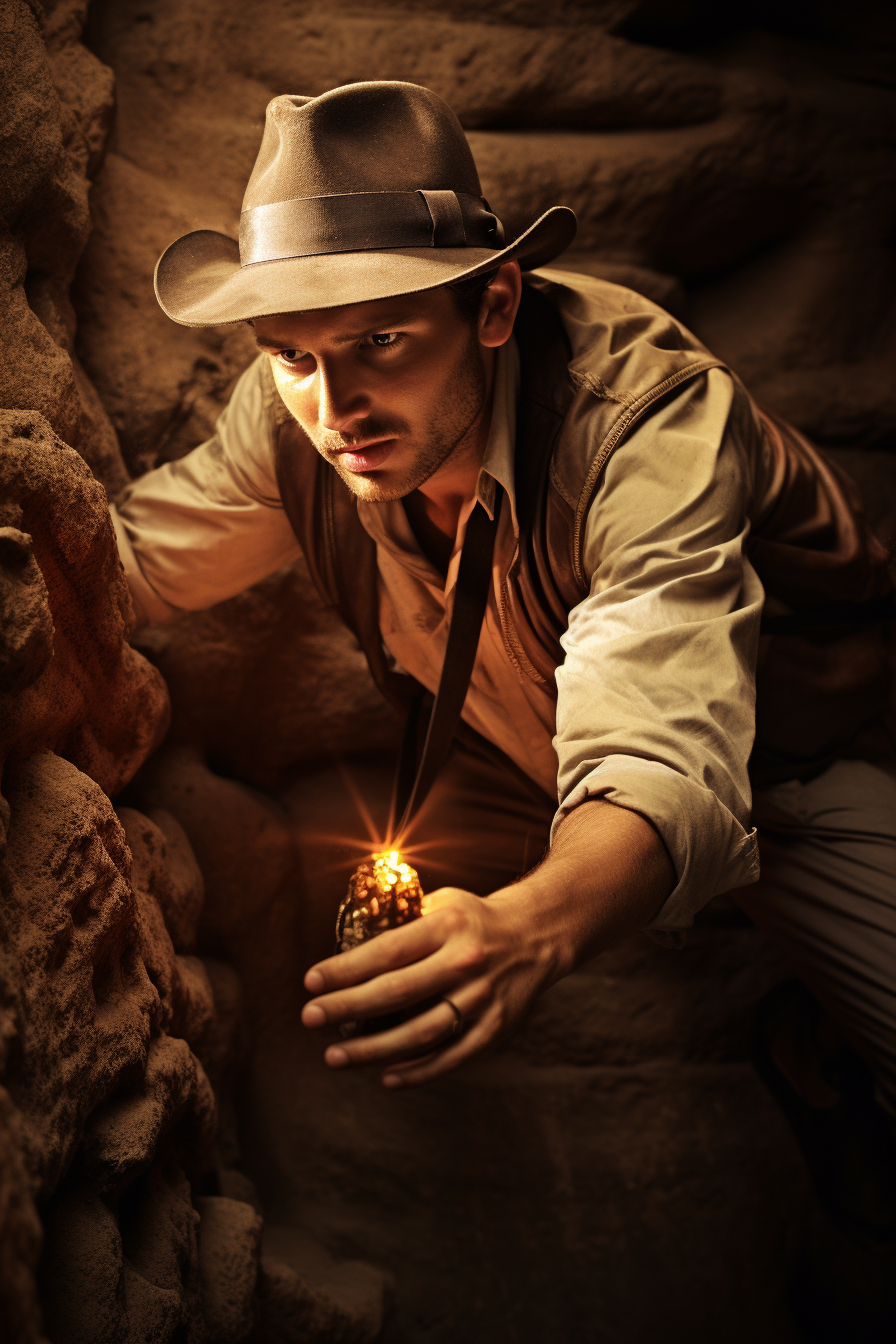 Indiana Jones reaching for treasure