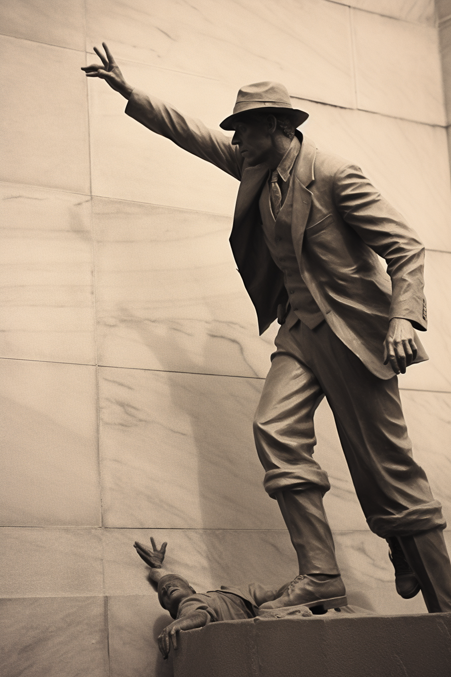 Indiana Jones Style Man Reaching Statue