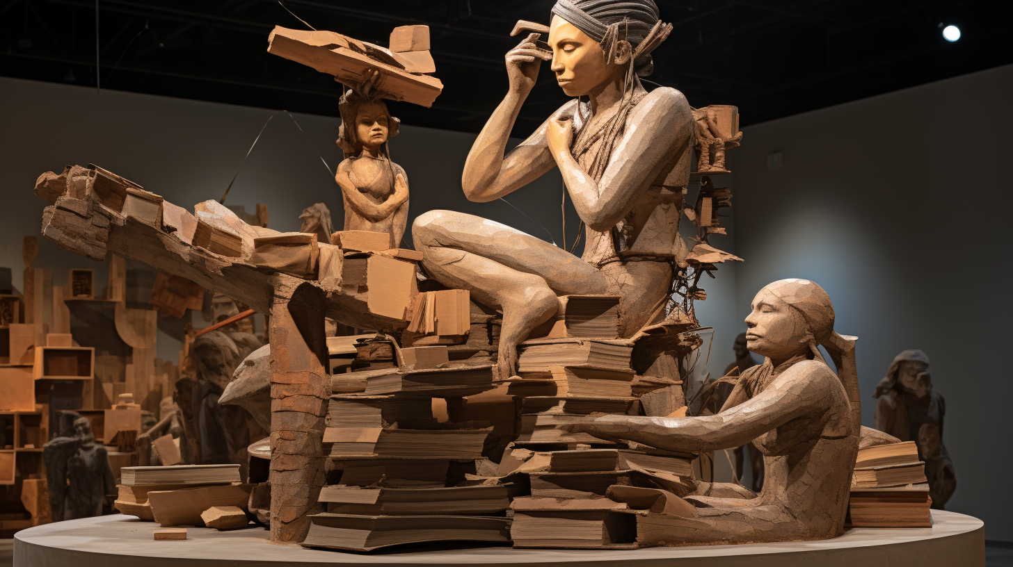 Allegorical sculpture of indigenous ideas and culture