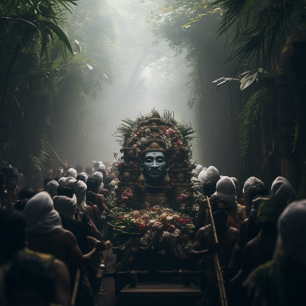 Traditional funeral ceremony in Indonesia