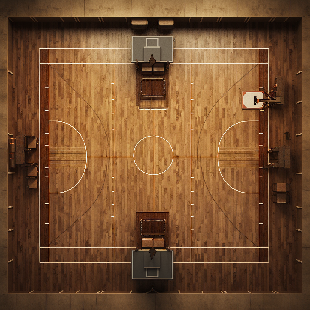 Indoor Basketball Court View