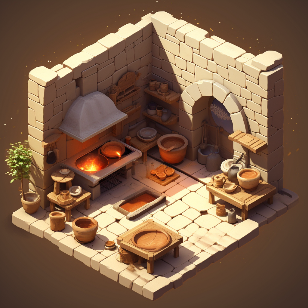 Ancient stone oven and mortar and pestle