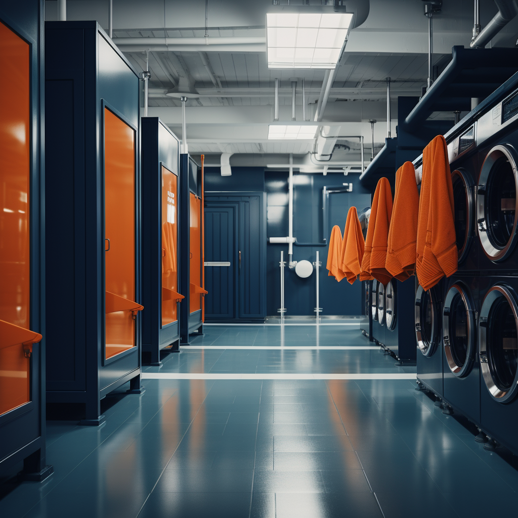 Clean and professional laundry factory environment