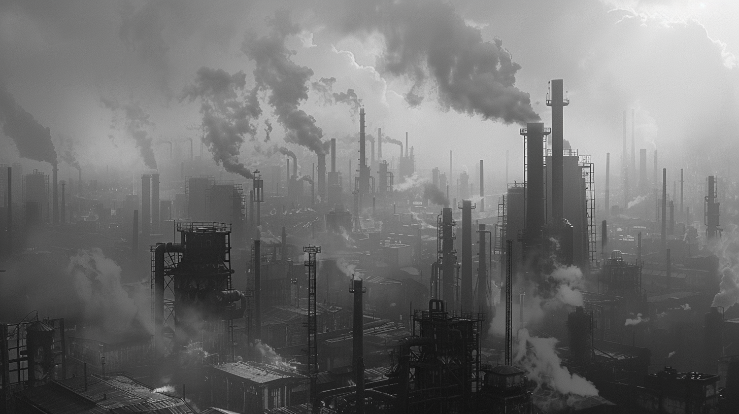 Industrial Area in Black and White