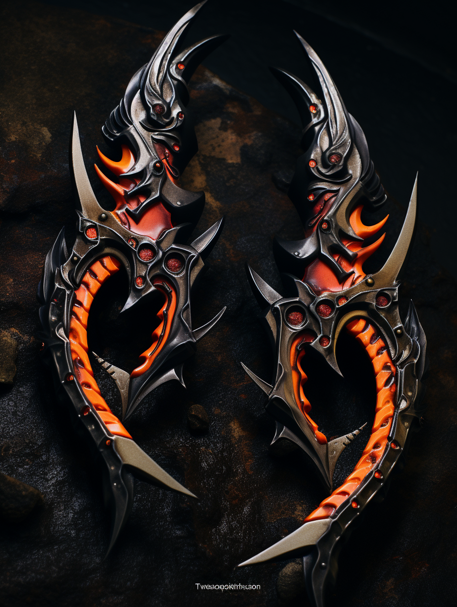 Infernal Karambit Daggers with Orange Lightning