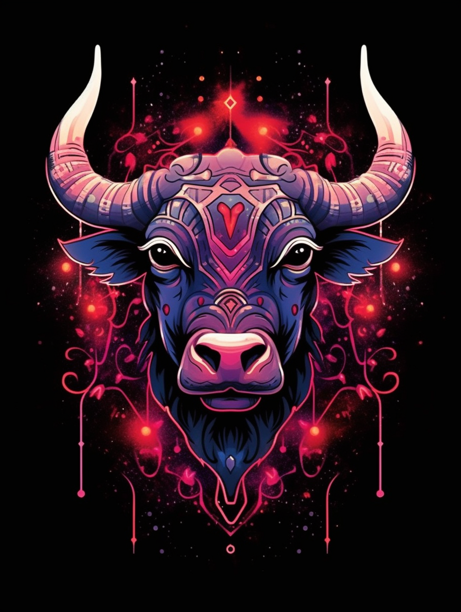 Infernal punk zodiac bull tattoo design