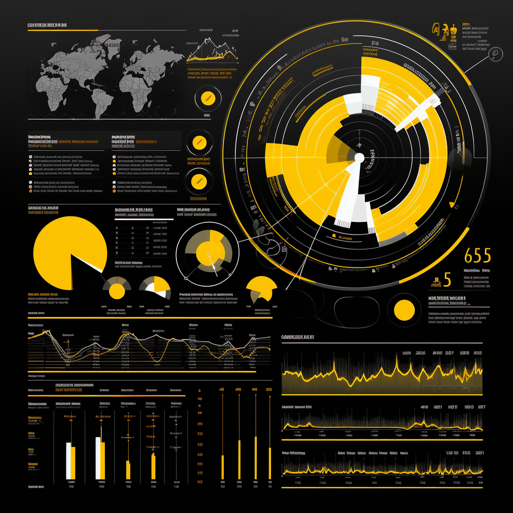 Infograph illustrating 84 16 split on black background