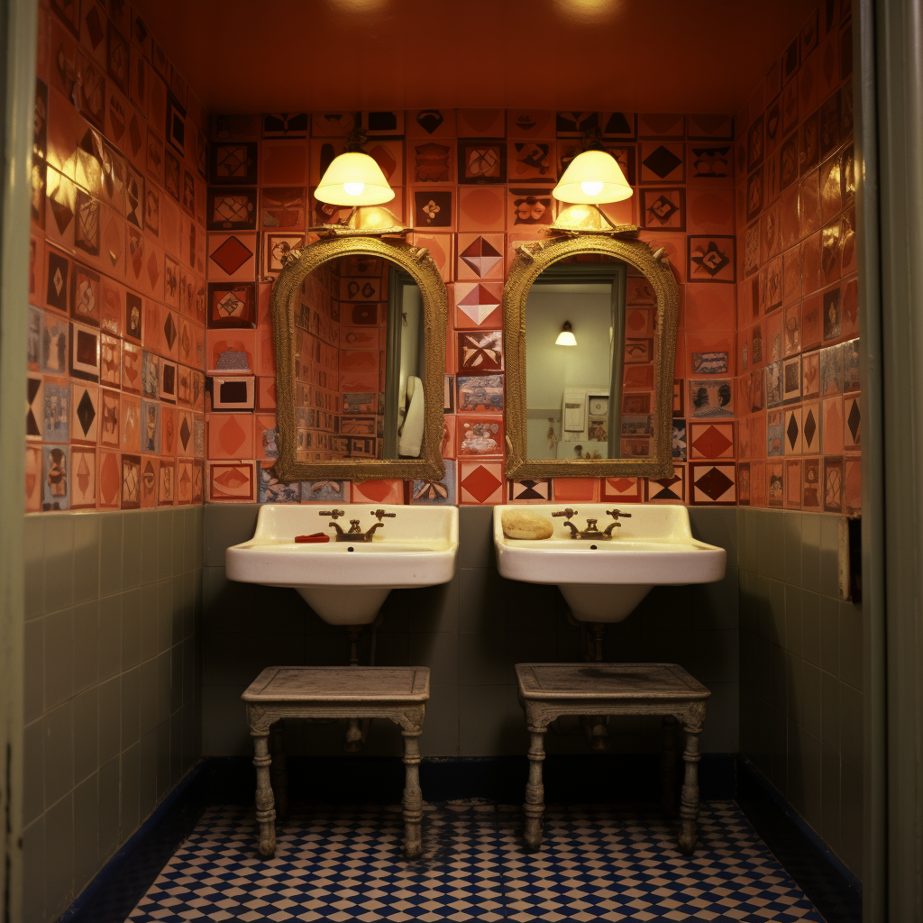 Italian theater-inspired bathroom decor