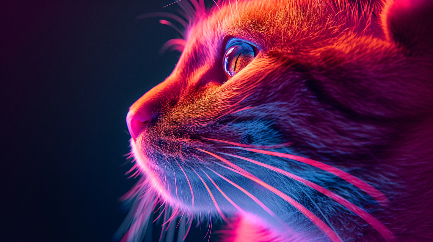 Infrared Cat Portrait Art