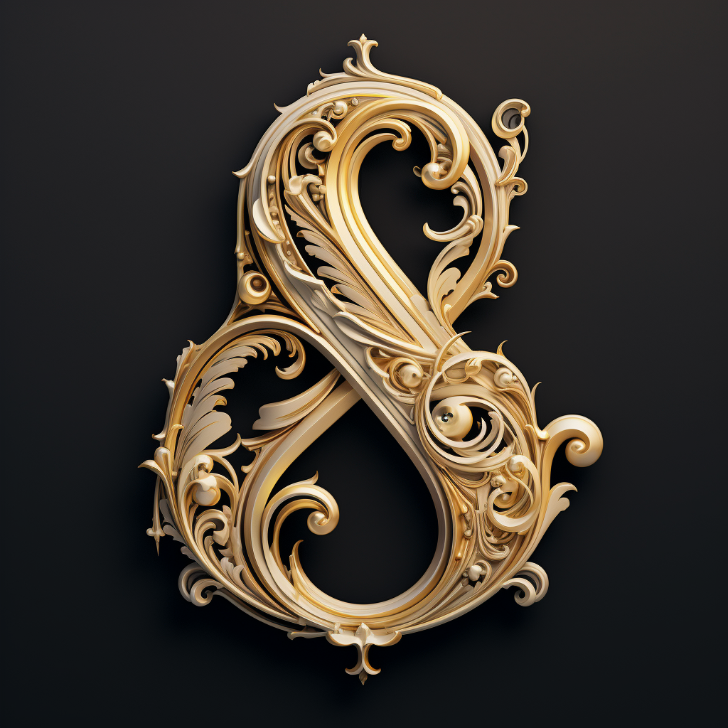 Stylish AS Filigree Initials on G Clef