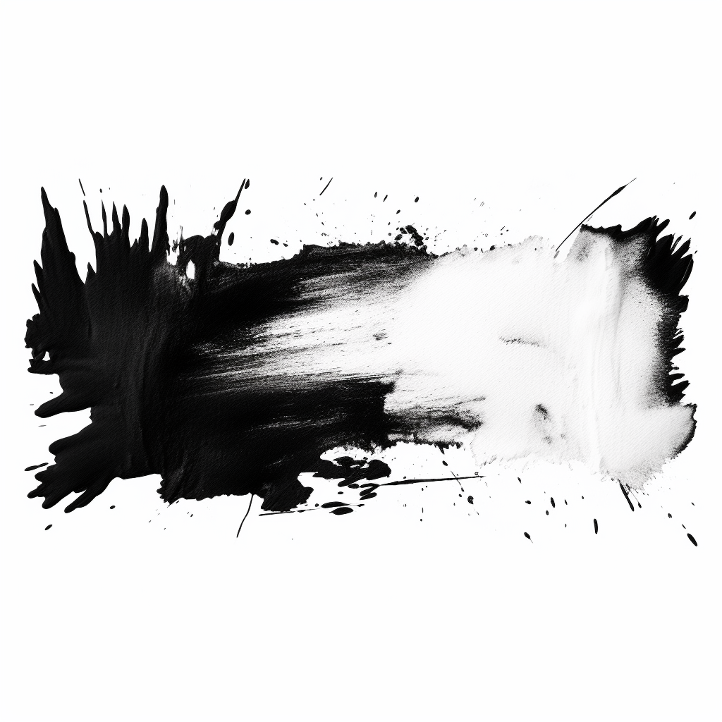 Ink brush stroke on rectangle