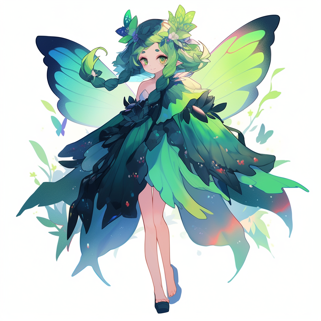 Innocent fairy character with stylish bangs