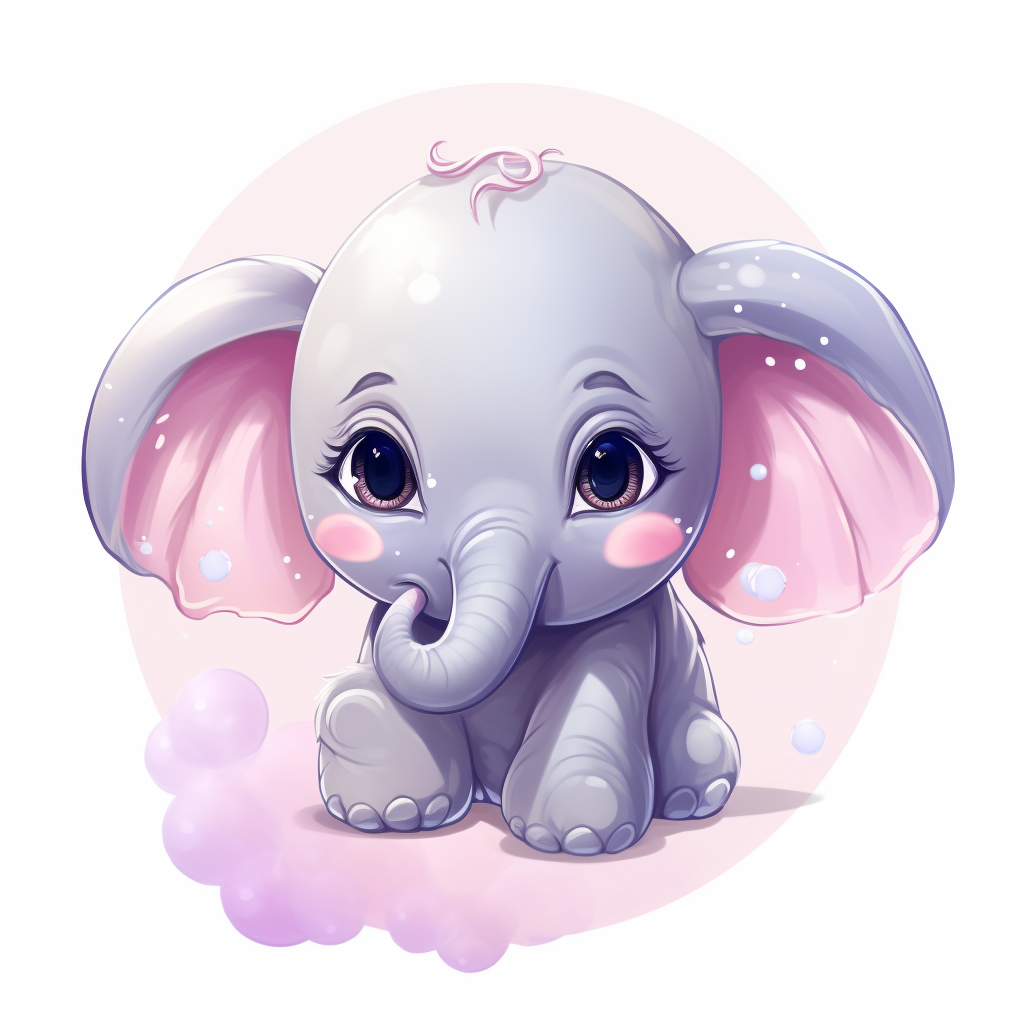 Cute baby elephant SNS icon