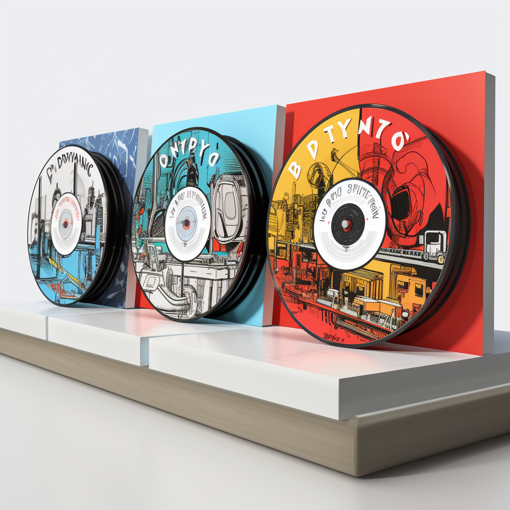 Vibrant illustrated vinyl packaging mockup