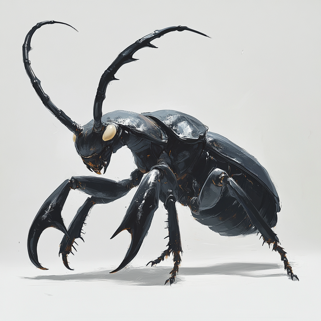 Black and White Insect Creature