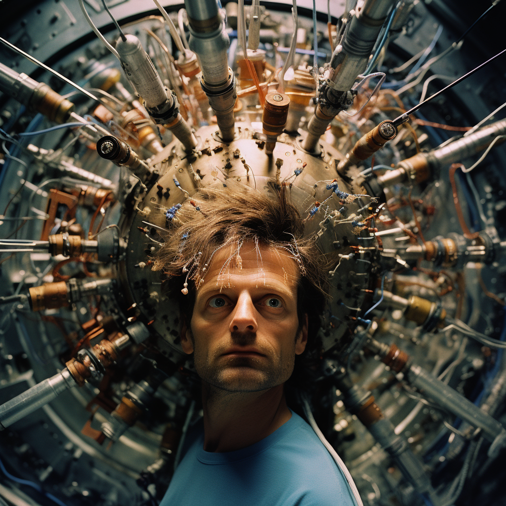 Man's Head in CERN Collider