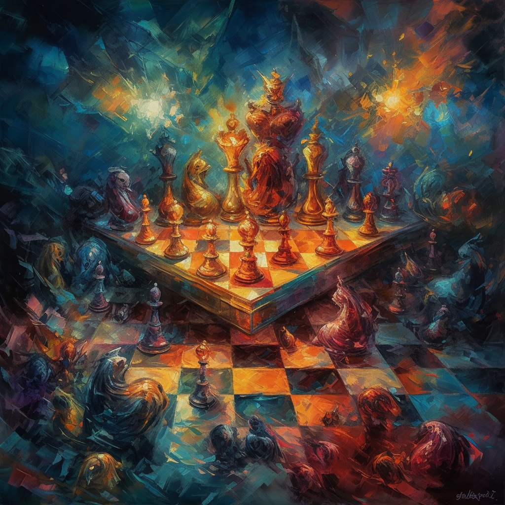 Colorful Chess Painting Image