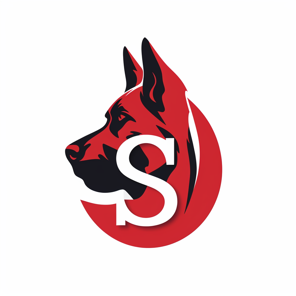 Integrated dog logo with S and D