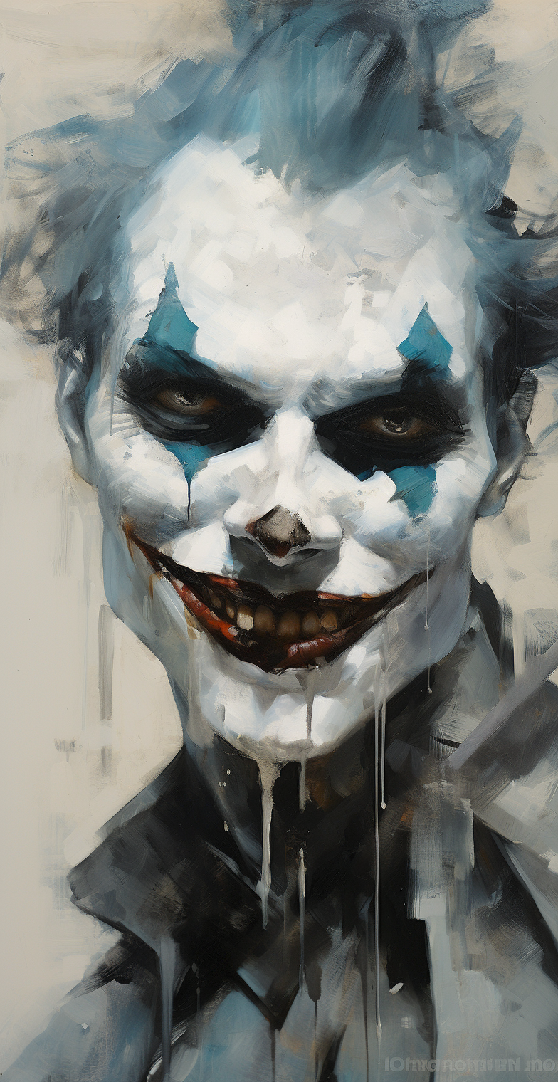 Intense Joker Closeup Art