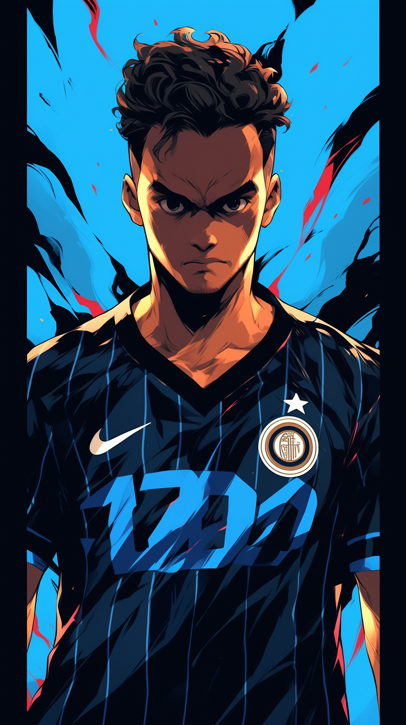 Inter Milan Lautaro Martinez in Blue Lock anime style