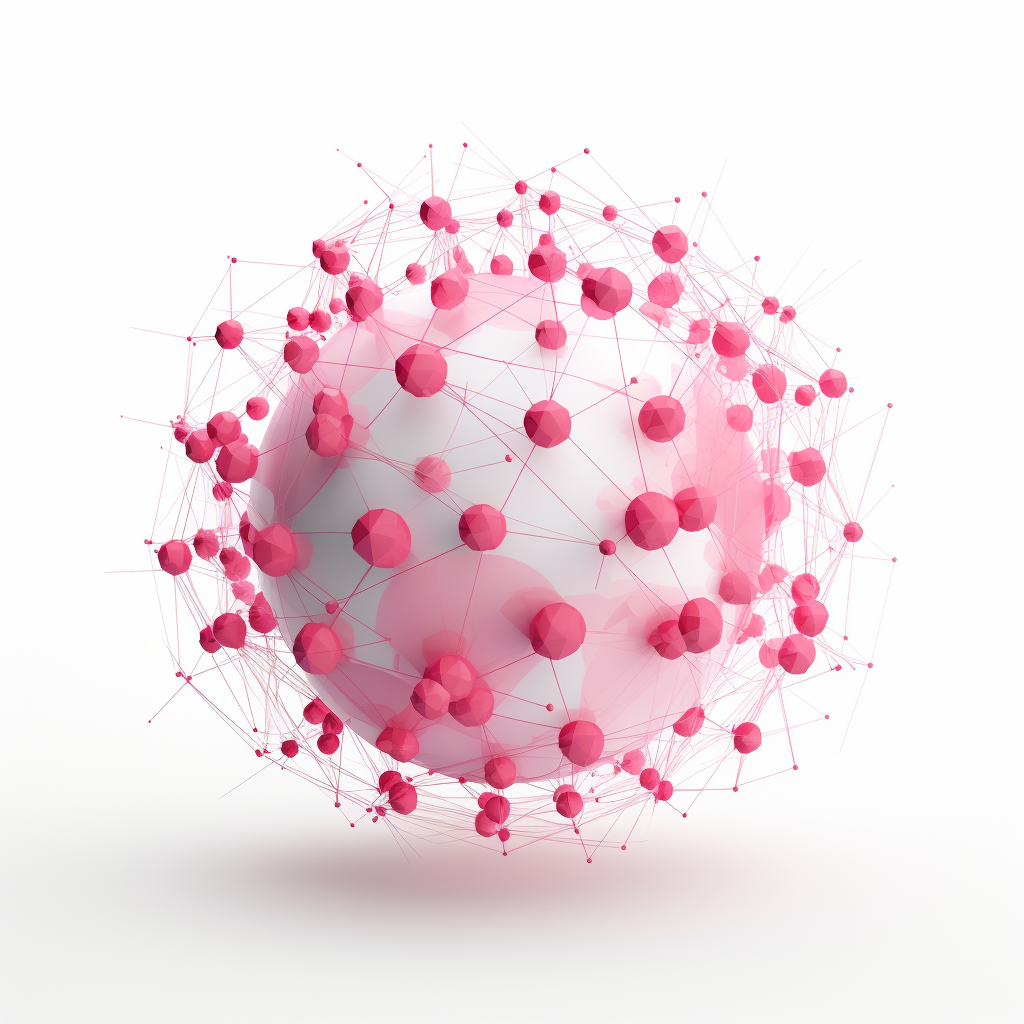 Circular economy pink sphere on white background