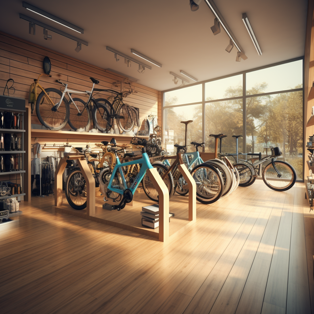 Modern bicycle store interior design