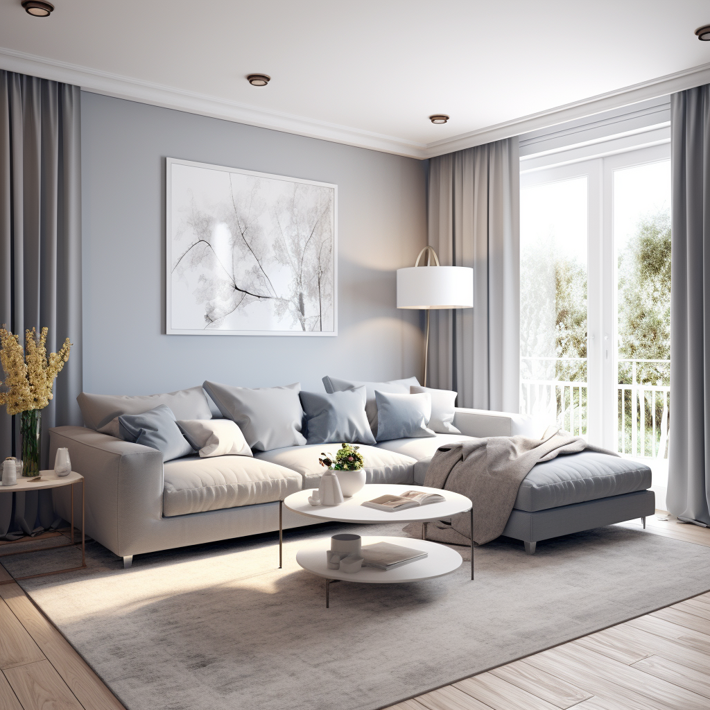 Gray and White Livingroom Design