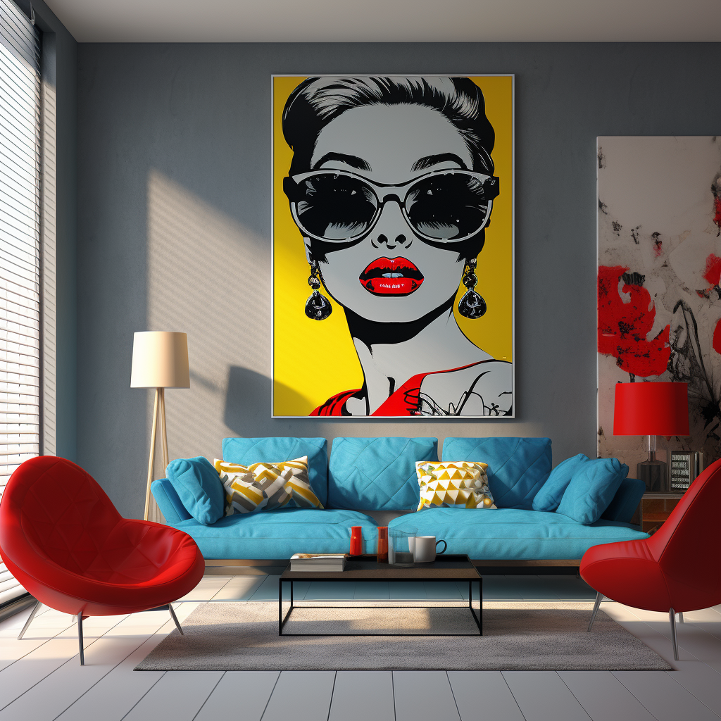 Stylish Interior Design Woman Popart