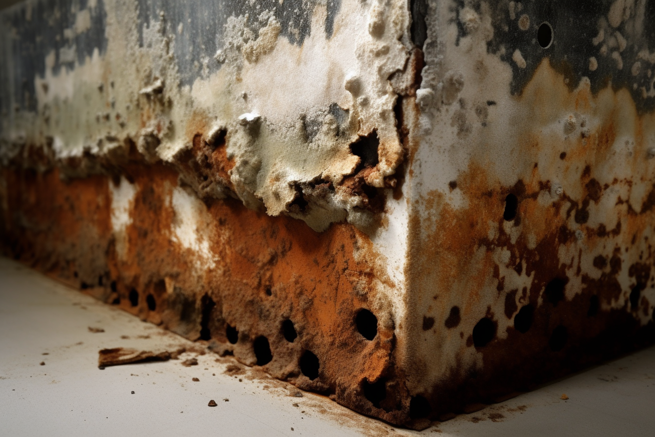 corrosion in concrete block