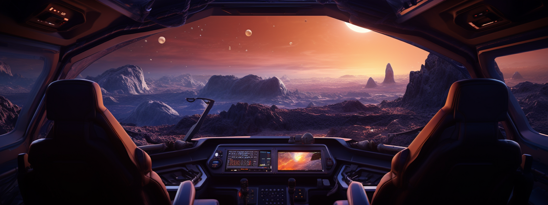 View from Interstellar Cockpit on Rocky Planet