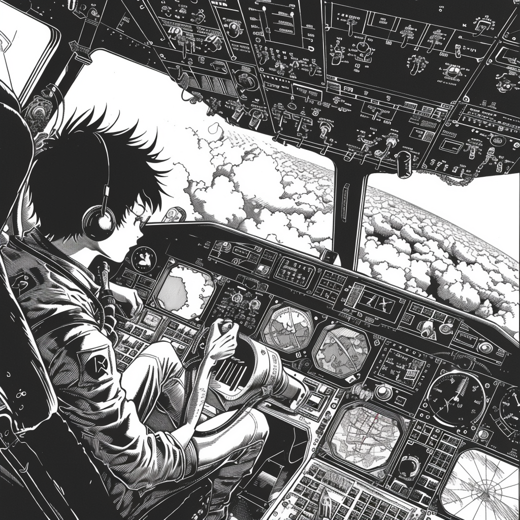 Manga Cooper launching spacecraft