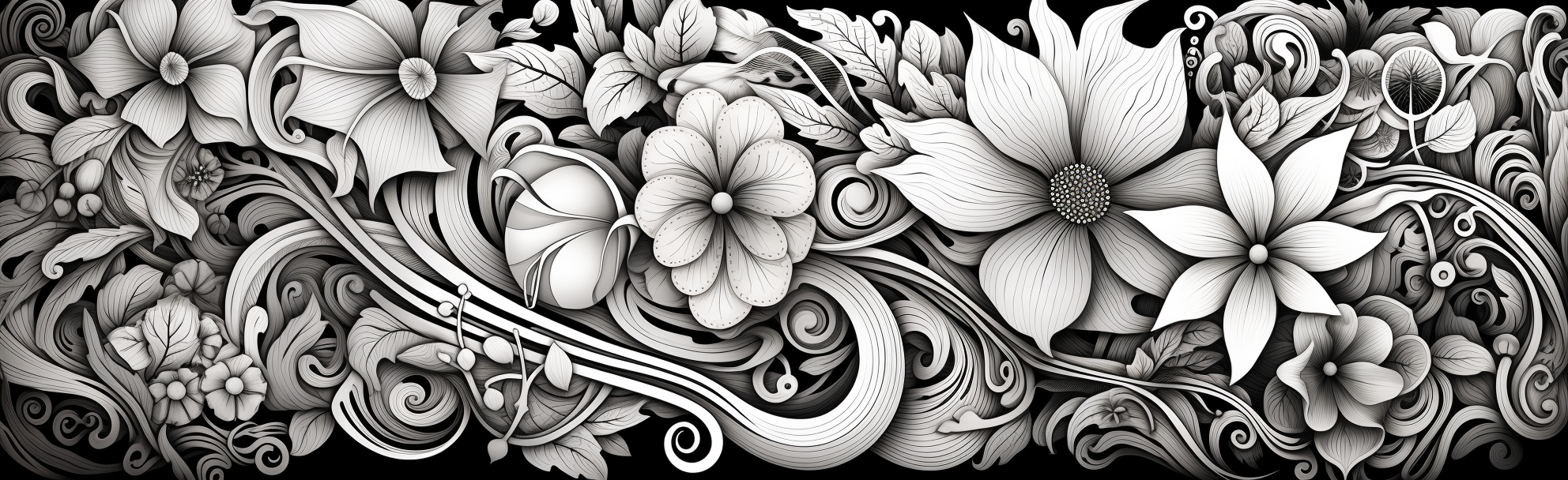 Intricate Black and White Coloring Page