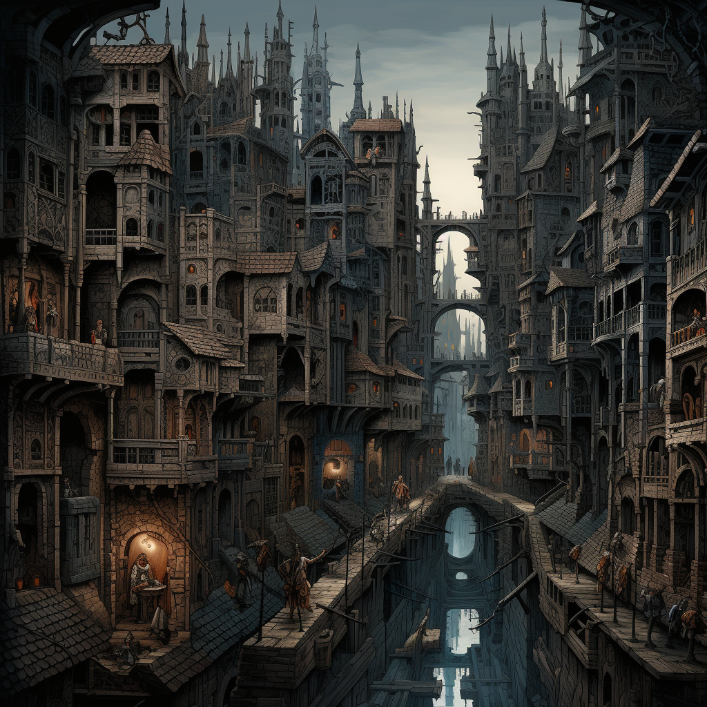 Beautiful cityscape featuring hunchbacks